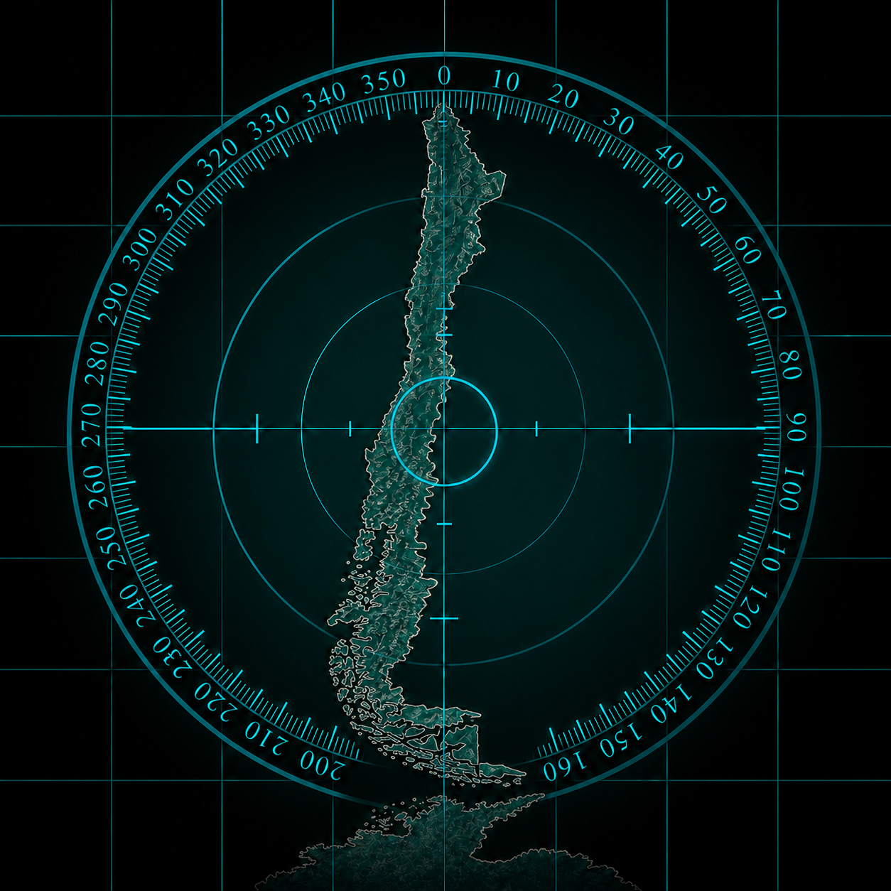 Radar de tráfico aéreo sobre Chile e Antártica